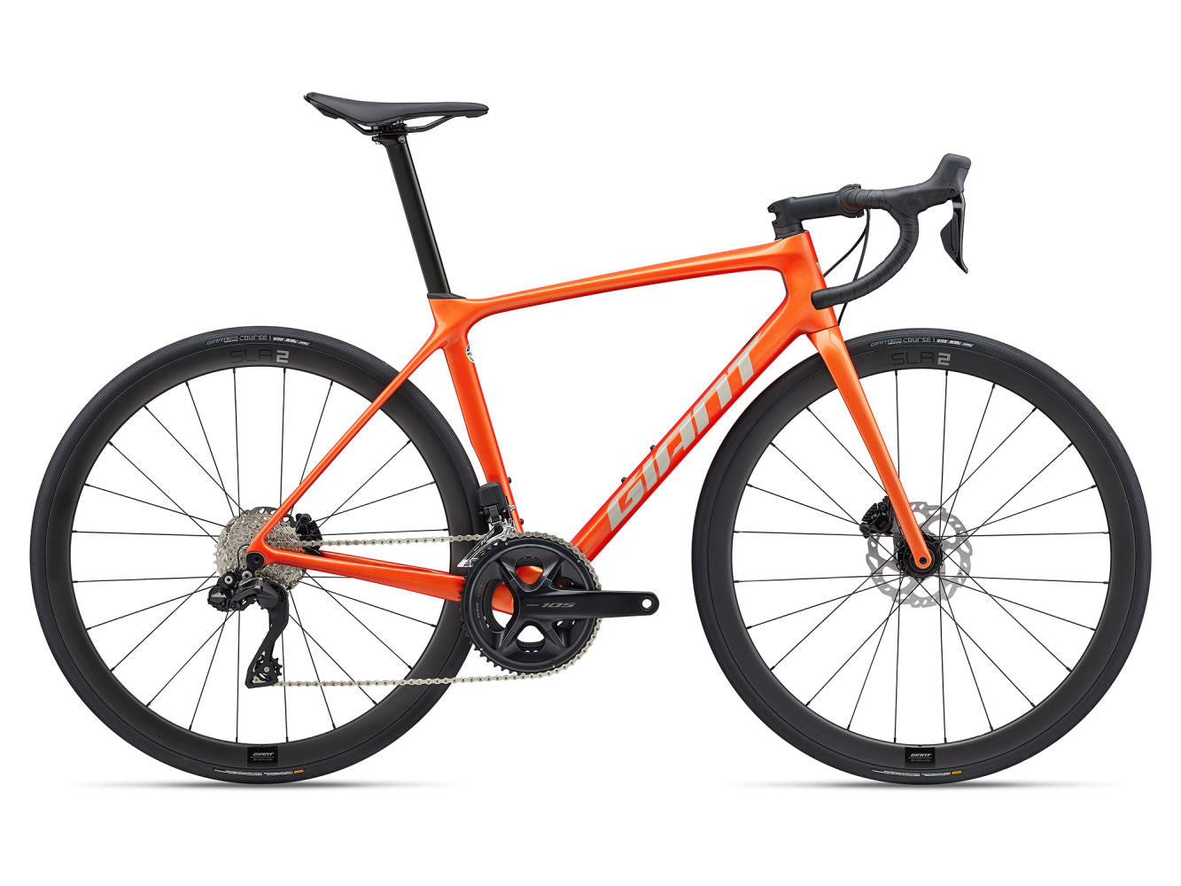 GIANT TCR ADVANCED DISC 1 PRO COMPACT ROAD BIKE 2024 GLOSS HELIOS ORANGE SHORELINE