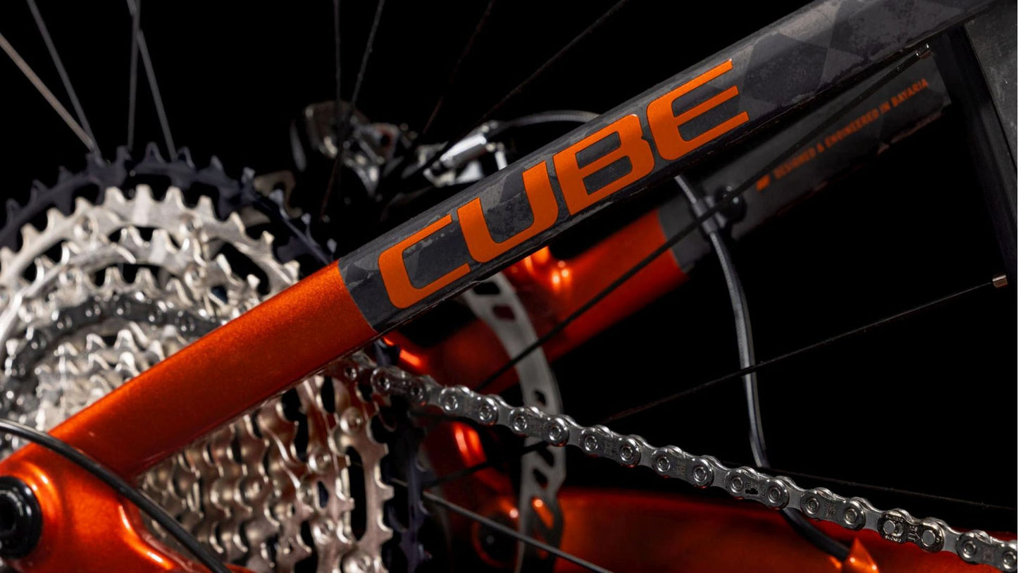 CUBE AMS ONE11 C:68X PRO 29 FULL SUSPENSION MTB BIKE 2025 ELECTRICORANGE' N 'CARBON