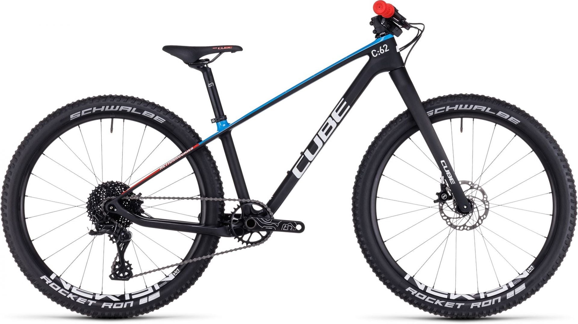 CUBE ELITE 240 C:62 PRO KID'S MTB BIKE 2025 CARBON' N 'BLUE' N 'RED