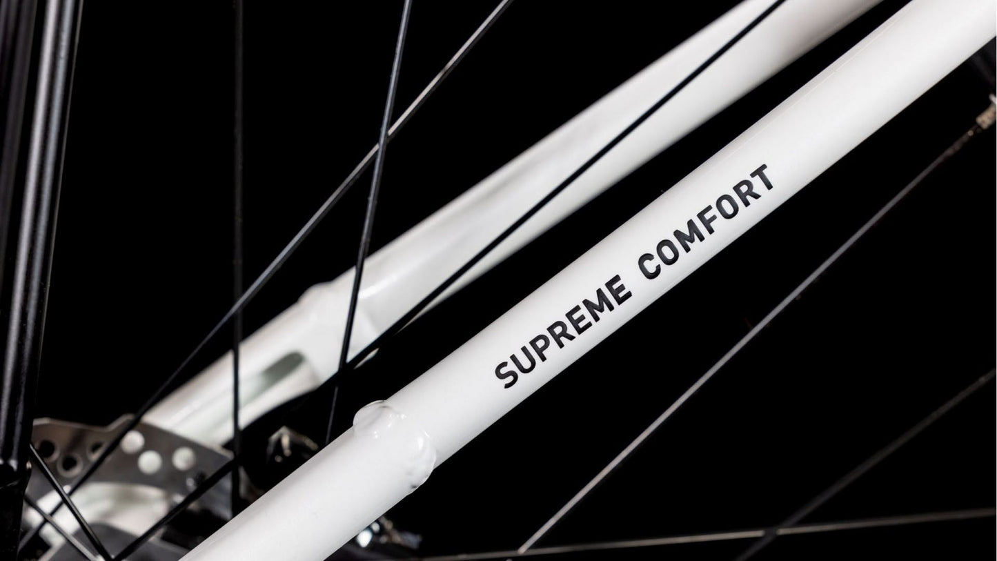 CUBE SUPREME HYBRID COMFORT ONE 500 URBAN eBIKE 2025 METALLICWHITE' N 'BLACK