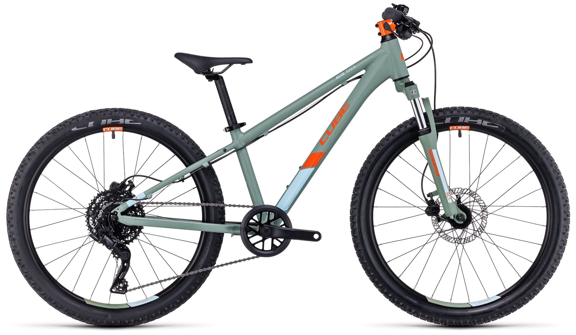 Green and discount orange mountain bike