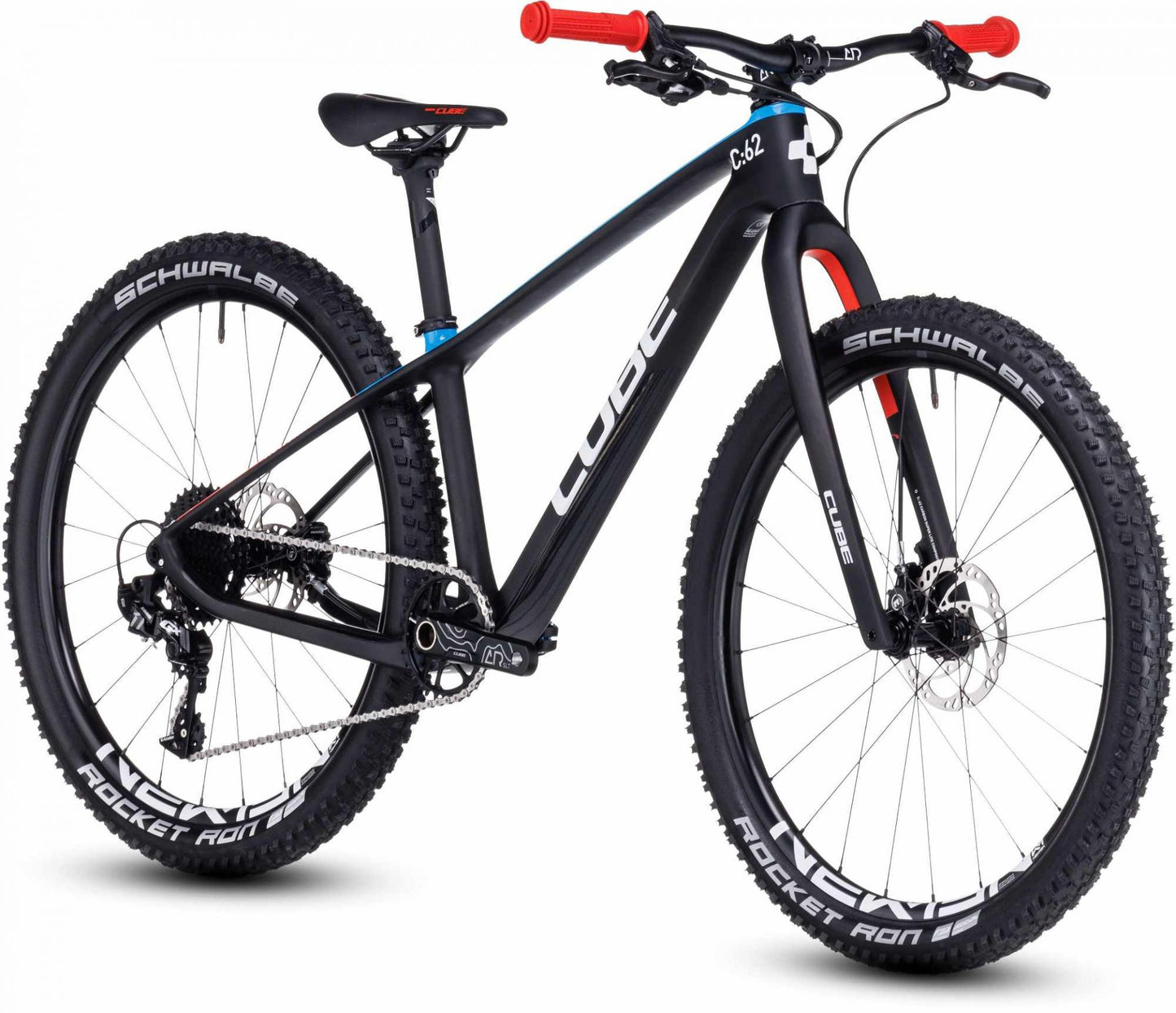 CUBE ELITE 240 C:62 SLX KID'S MTB BIKE 2025 CARBON' N 'BLUE' N 'RED