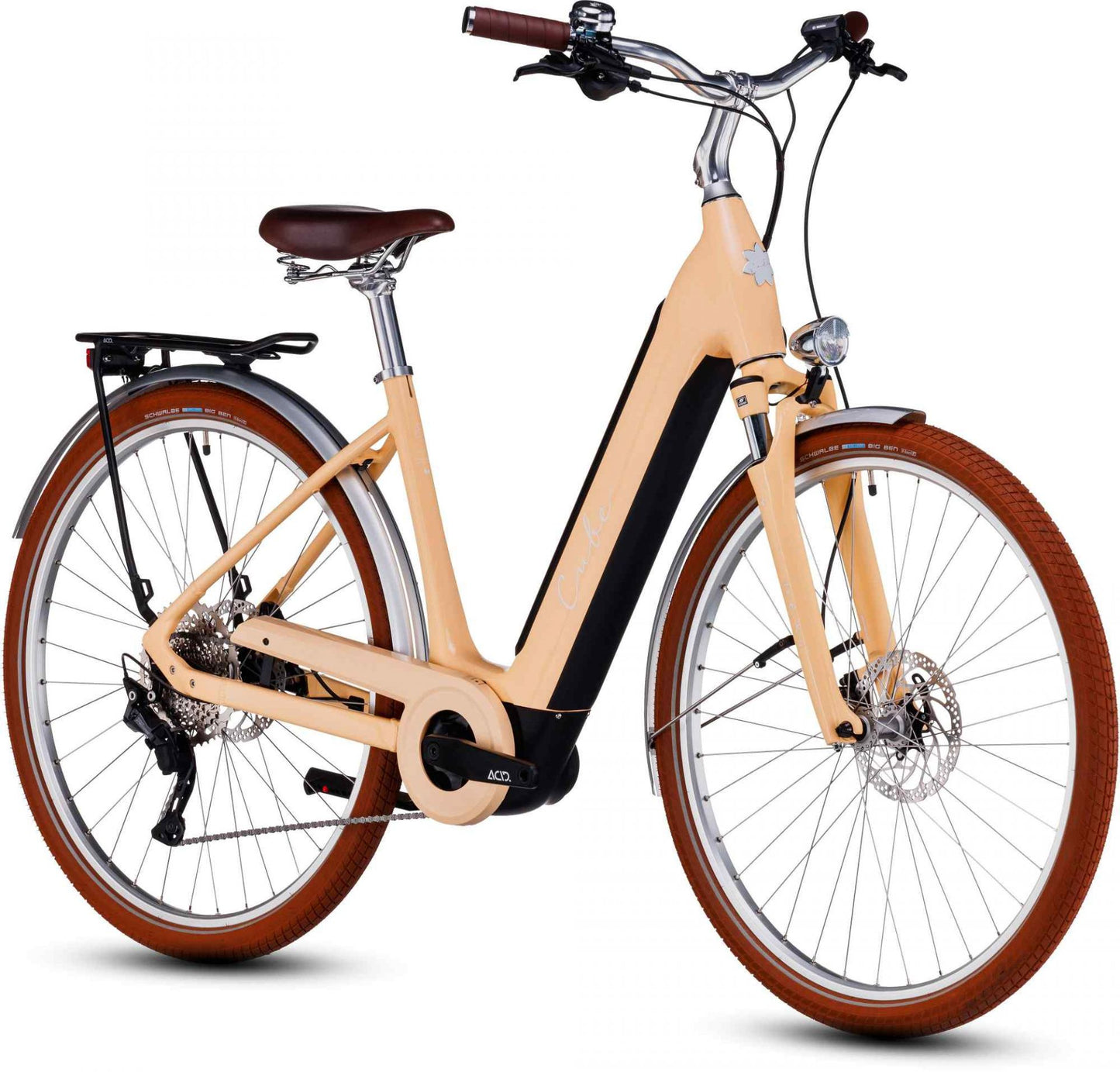 CUBE ELLA RIDE HYBRID 500 EASY ENTRY E-BIKE 2023 HONEY 'N' WHITE