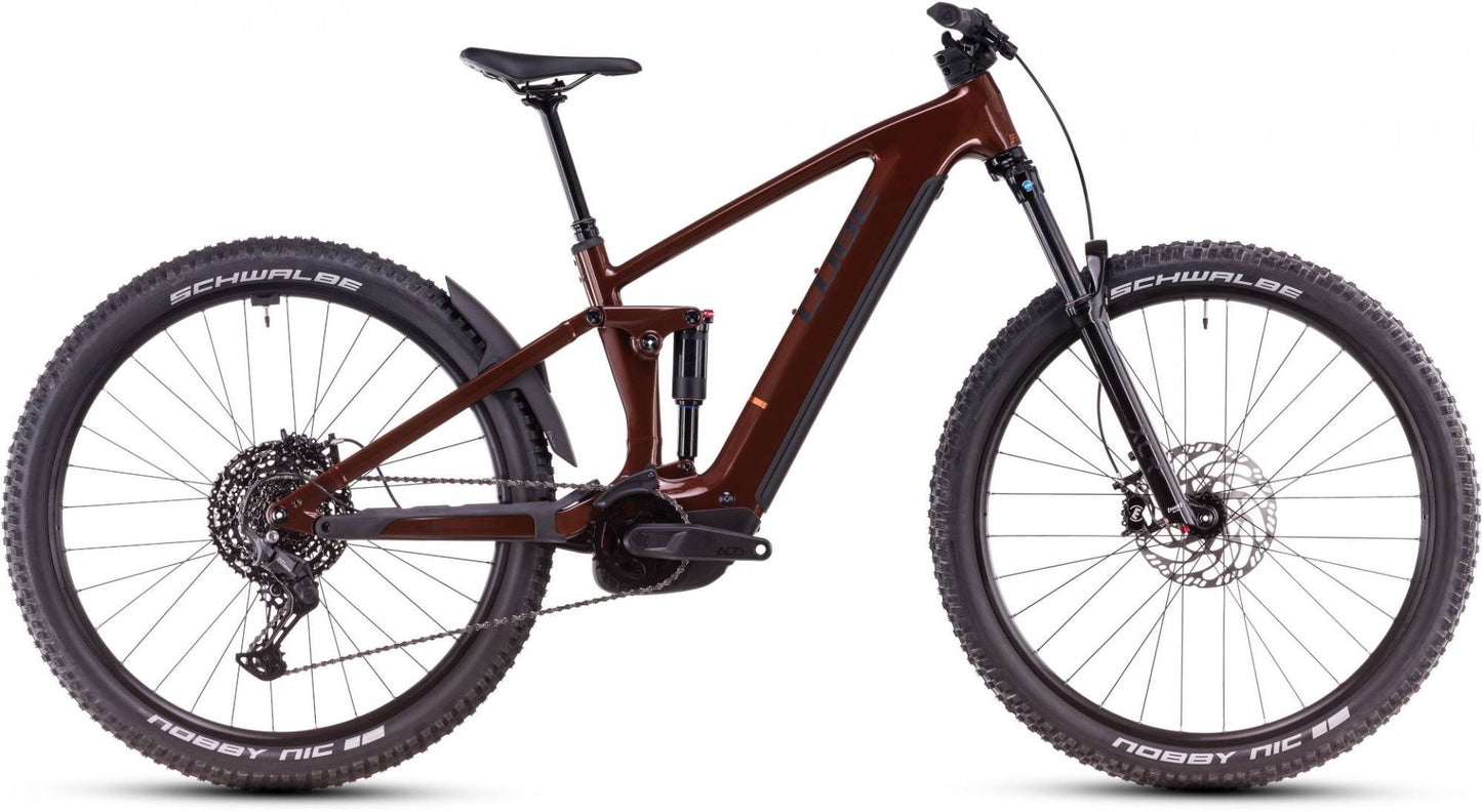 CUBE STEREO HYBRID ONE44 PRO 800 eMTB BIKE 2025 BOURBON' N 'BLACK