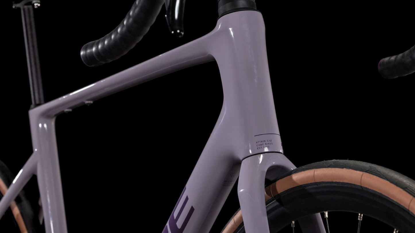 CUBE ATTAIN C:62 RACE ROAD BIKE 2025 PLUMGREY' N 'BRINK