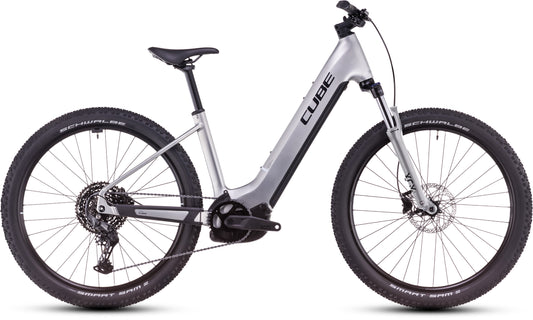 CUBE REACTION HYBRID ONE 600 EASY ENTRY eMTB BIKE 2025 SILVER' N 'BLACK