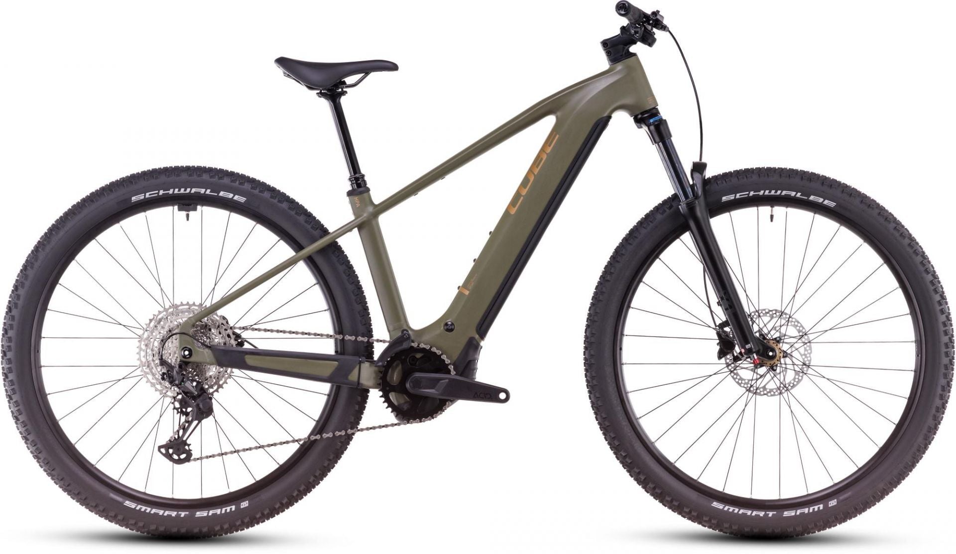 CUBE REACTION HYBRID PRO 600 eMTB BIKE 2025 DUSTYOLIVE' N 'GOLD