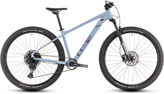 CUBE ATTENTION SLX HARDTAIL MTB BIKE 2025 PIGEONBLUE' N 'RUBYRED