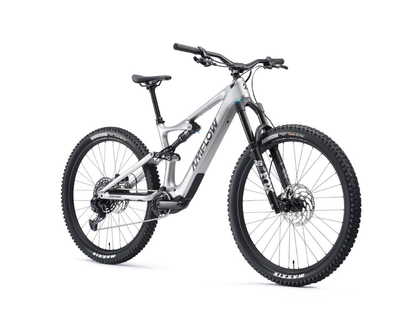 AMFLOW PL CARBON FULL SUSPENSION eMTB BIKE 2025 SATIN SILVER