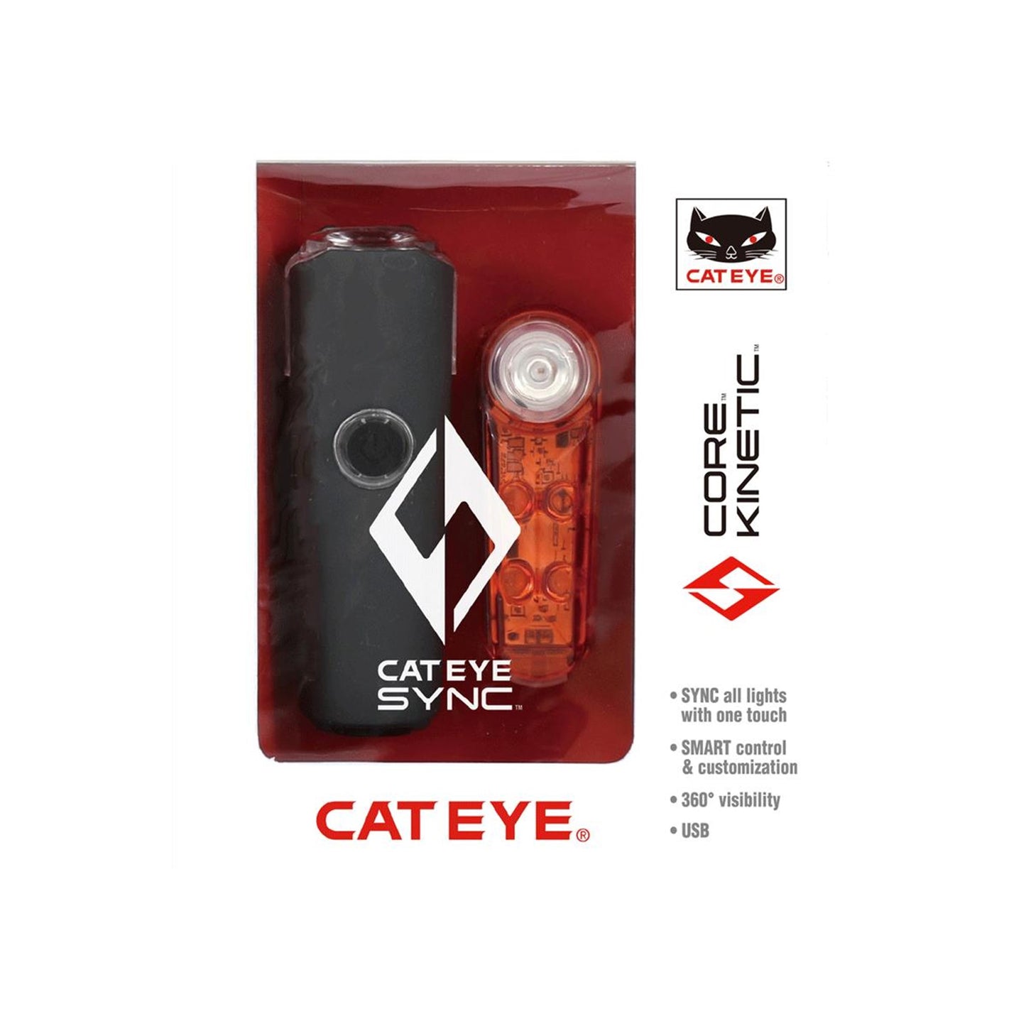 CATEYE SYNC CORE SYNC KINETIC BLUETOOTH CONNECTED BIKE LIGHT SET