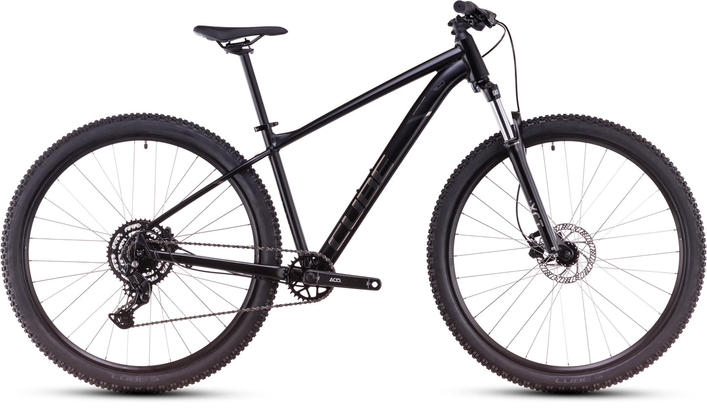 CUBE AIM PRO HARDTAIL MTB BIKE 2025 BLACK ' N ' SLATEBLACK