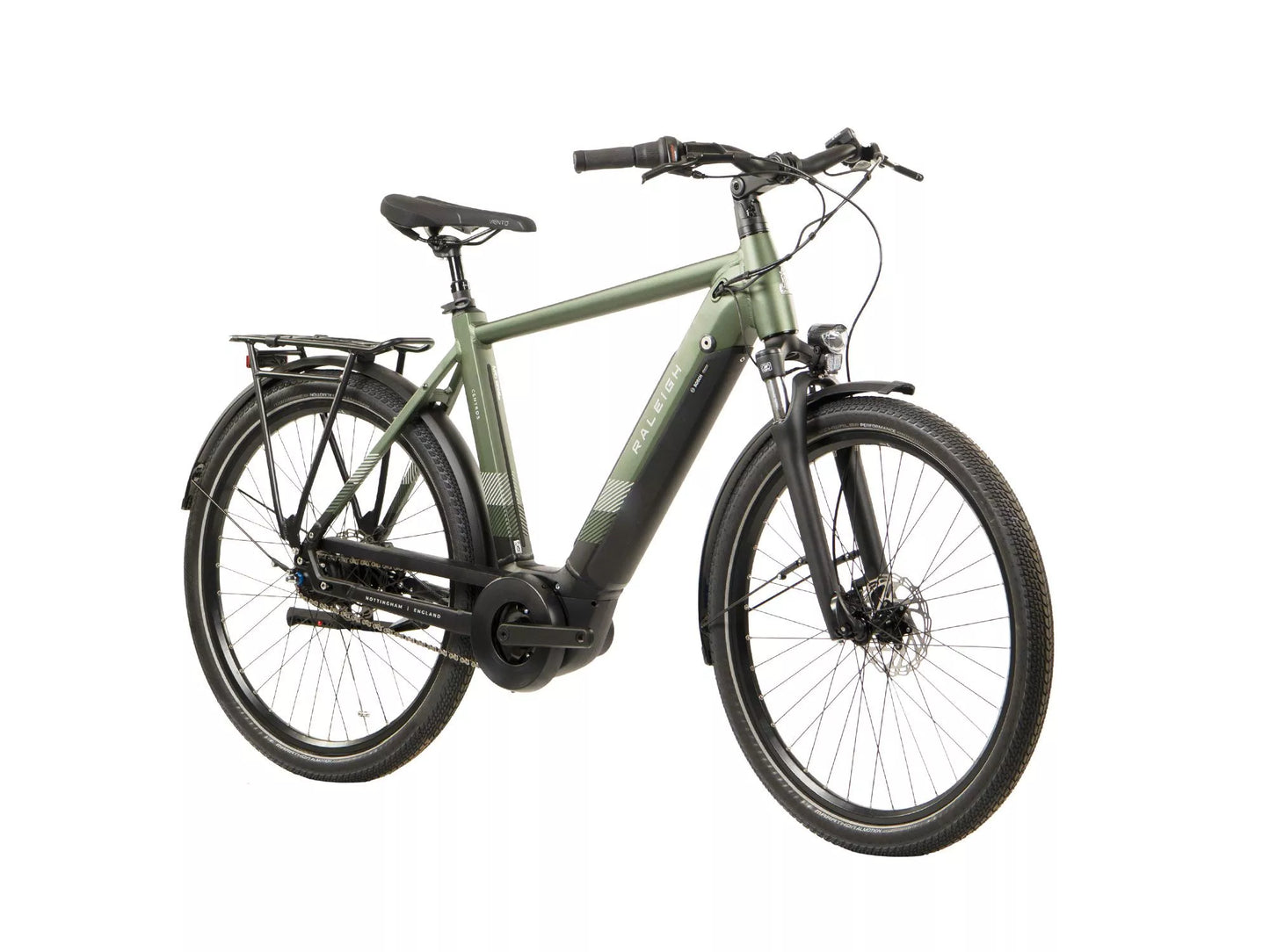 RALEIGH CENTROS CROSS BAR HYBRID eBIKE WITH HUB GEARS KHAKI GREEN