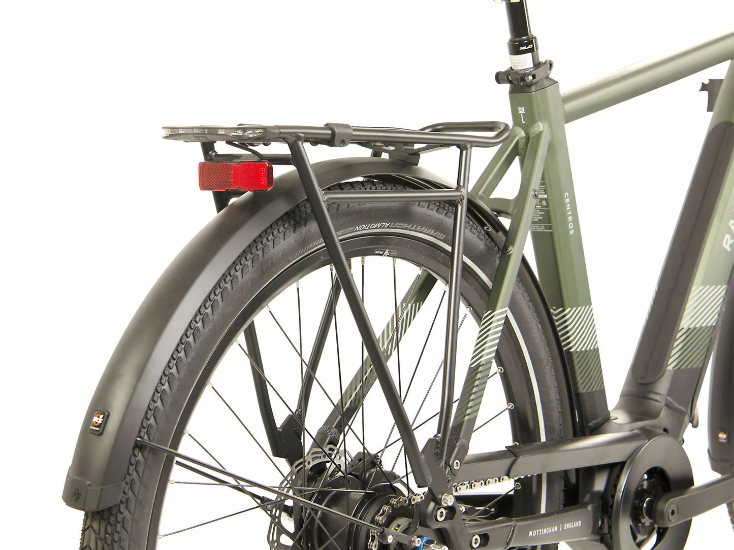 RALEIGH CENTROS CROSS BAR HYBRID eBIKE WITH HUB GEARS KHAKI GREEN