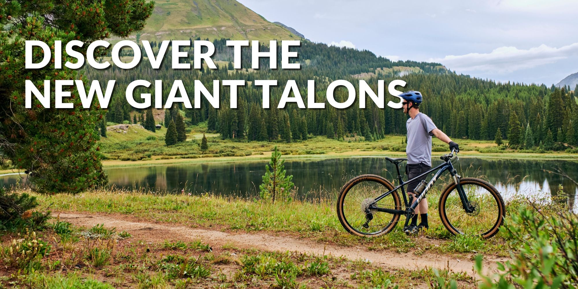 Giant Talon 2025 bike with lake backdrop by All Terrain Cycles UK