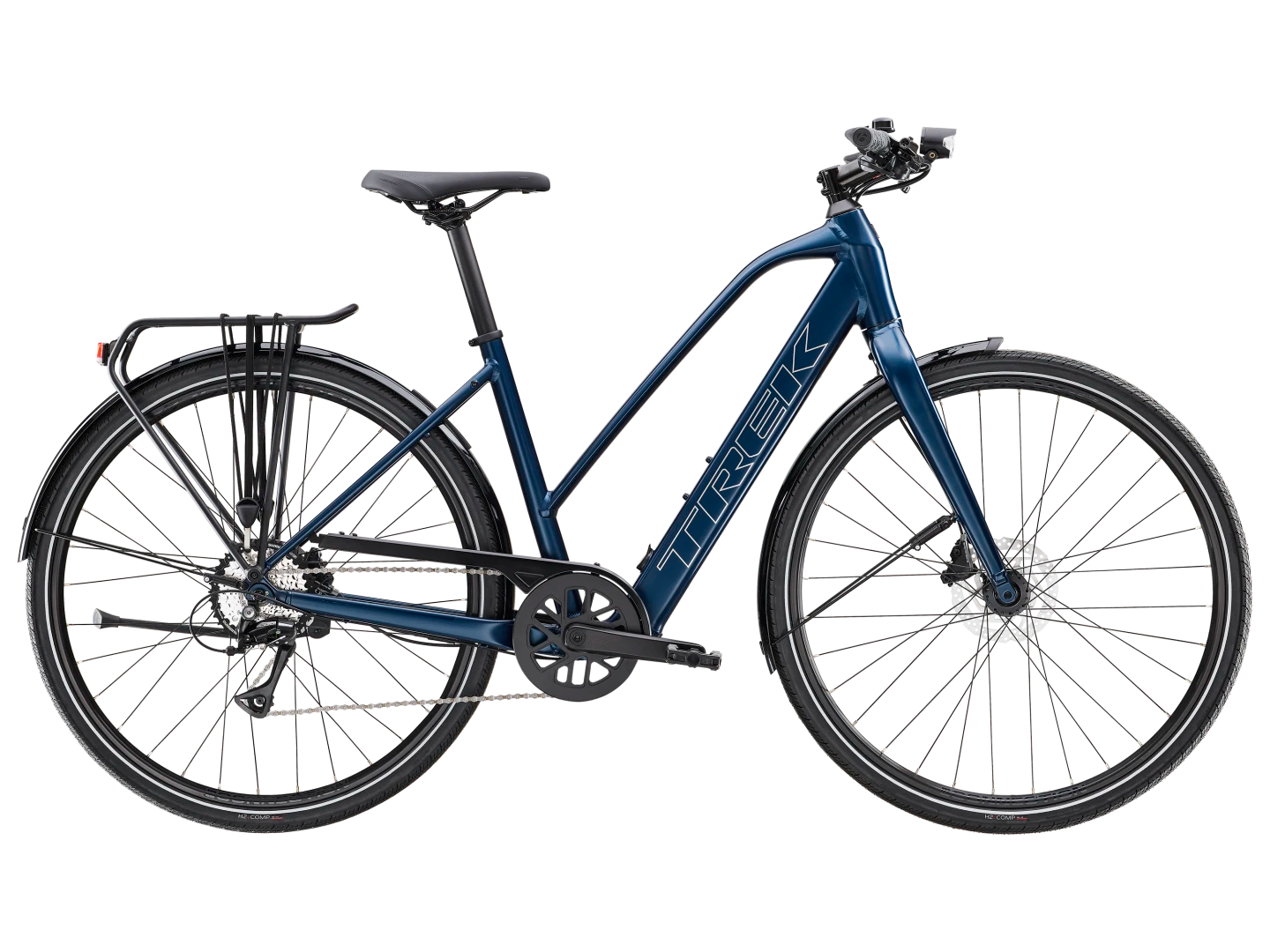 TREK FX+ 2 LT MID-STEP CITY eBIKE 2025 SATIN MULSANNE BLUE