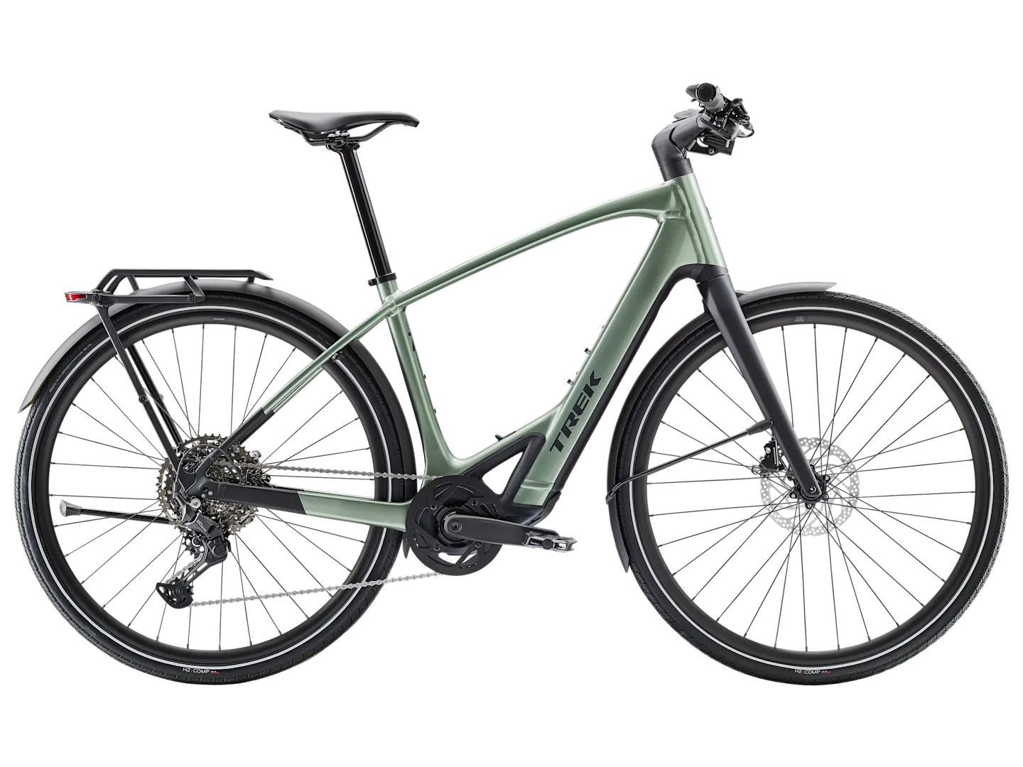 TREK FX+ 7 HYBRID eBIKE 2025 LICHEN GREEN GLOSS