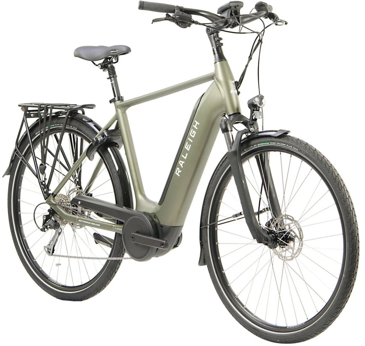 RALEIGH MOTUS GRAND TOUR CROSS BAR HYBRID eBIKE PINE GREEN