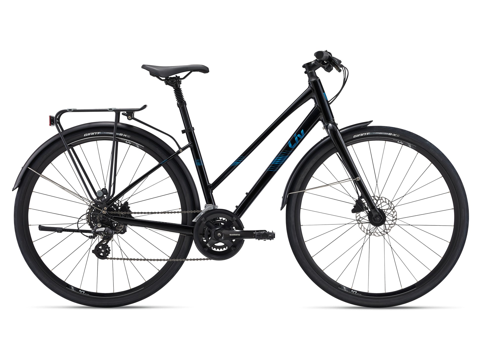 GIANT LIV ALIGHT 2 CITY DISC HYBRID BIKE 2024 GLOSS BLACK