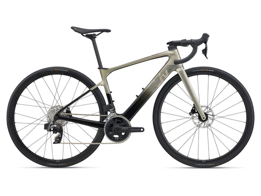 GIANT LIV AVAIL ADVANCED E+ ELITE 1 ROAD eBIKE 2025 GOLDEN HAZE/CARBON SMOKE