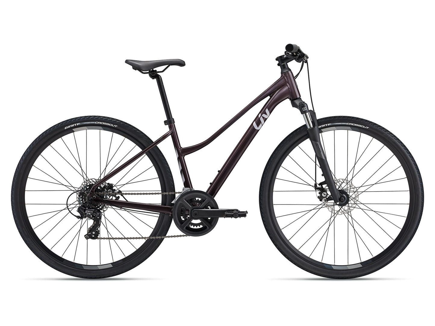 GIANT LIV ROVE 4 HYBRID BIKE 2024 GLOSS CHARCOAL PLUM