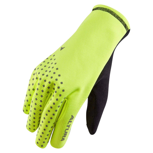 ALTURA NIGHTVISION UNISEX WINDPROOF FLEECE CYCLING GLOVES YELLOW