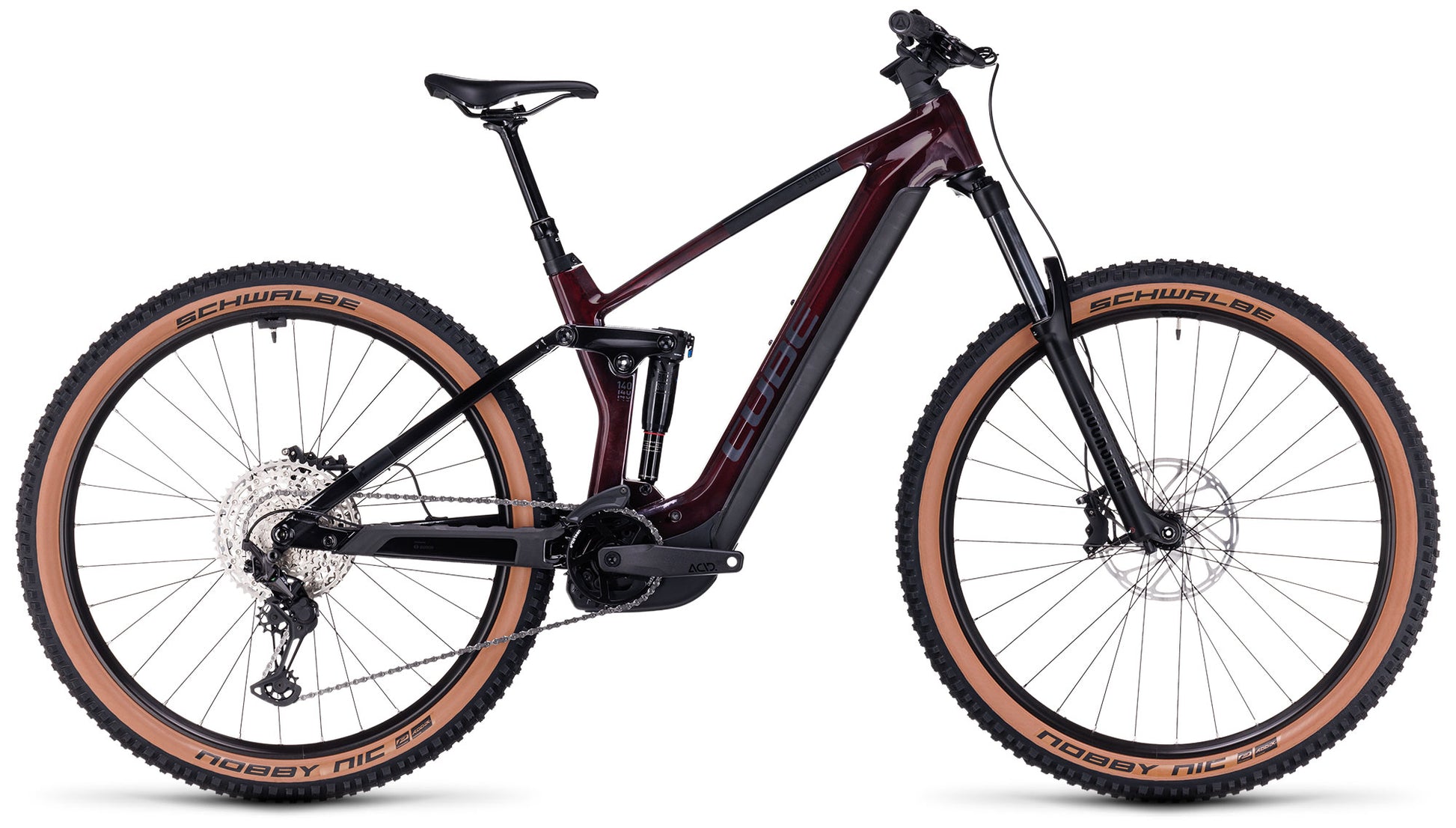 CUBE STEREO HYBRID 140 HPC RACE 750 E-MTB BIKE 2023 - LIQUIDRED' N 'BLACK