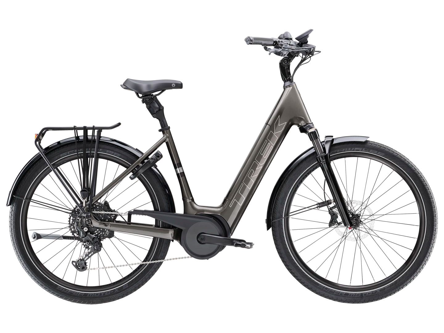 TREK VERVE+ 5 LOWSTEP 800WH ELECTRIC HYBRID BIKE 2025 MERCURY