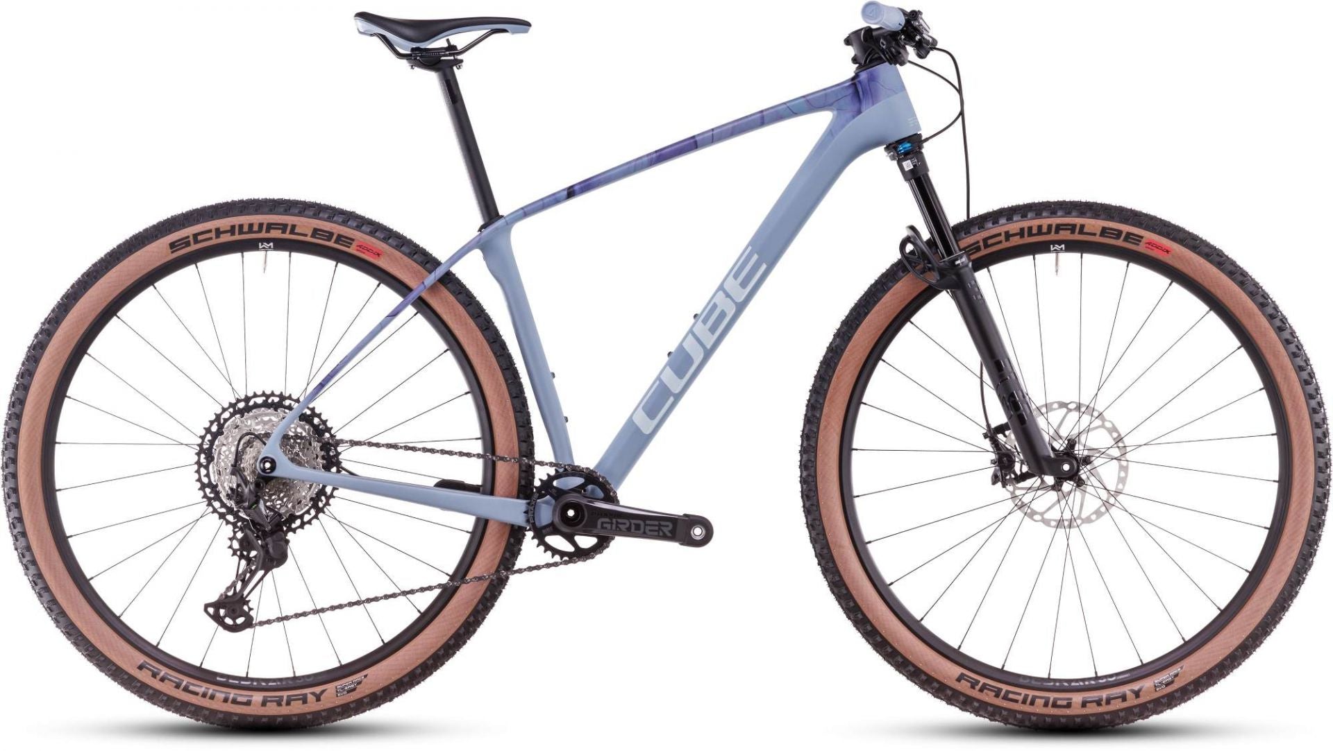 CUBE REACTION C:62 RACE HARDTAIL MTB BIKE 2025 PIGEONBLUE' N 'ART