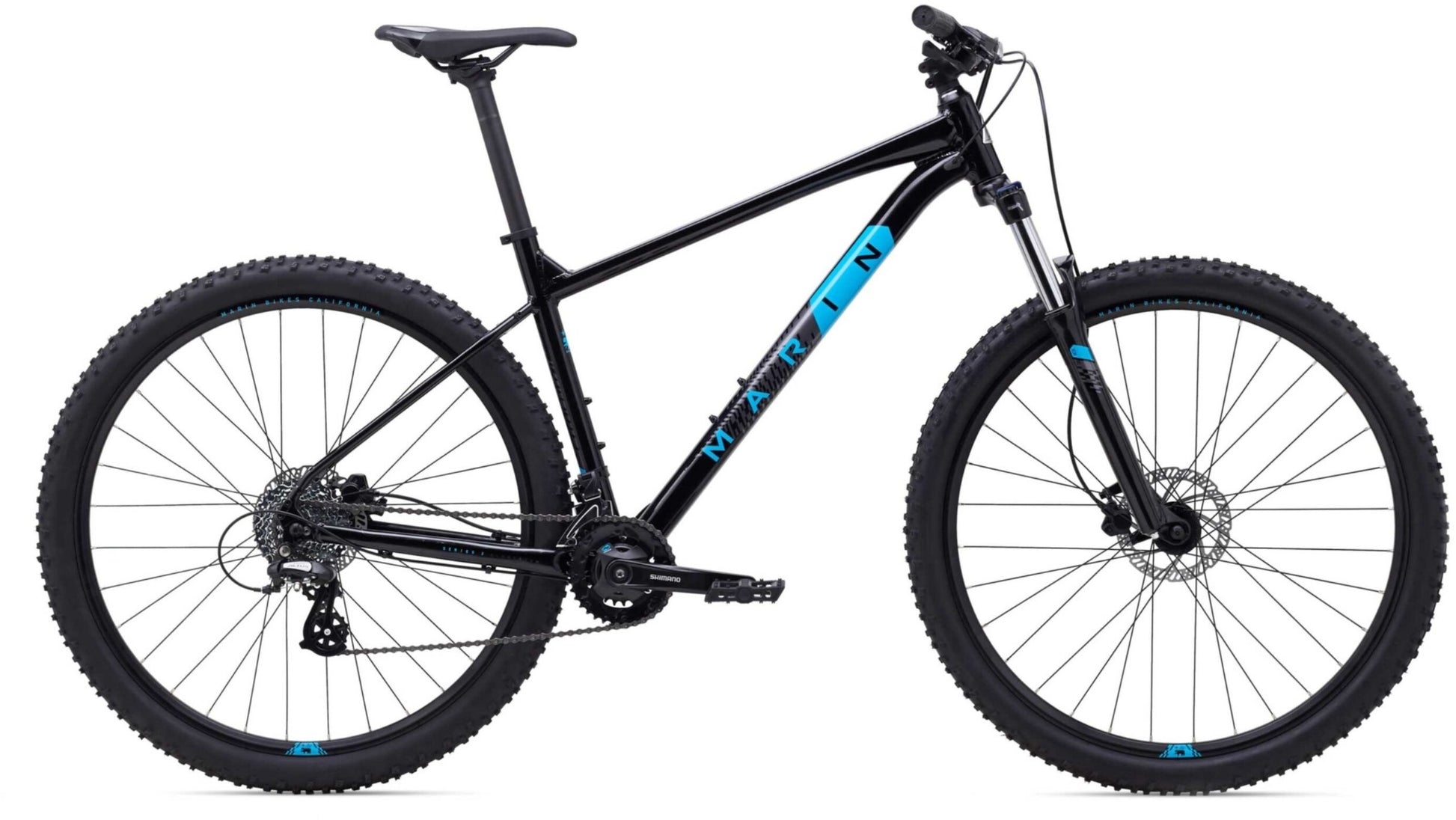 MARIN BOBCAT TRAIL 3 HARDTAIL MTB BIKE 2024 GLOSS BLACK/CHARCOAL/CYAN