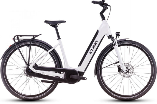 CUBE SUPREME HYBRID COMFORT ONE 500 URBAN eBIKE 2025 METALLICWHITE' N 'BLACK