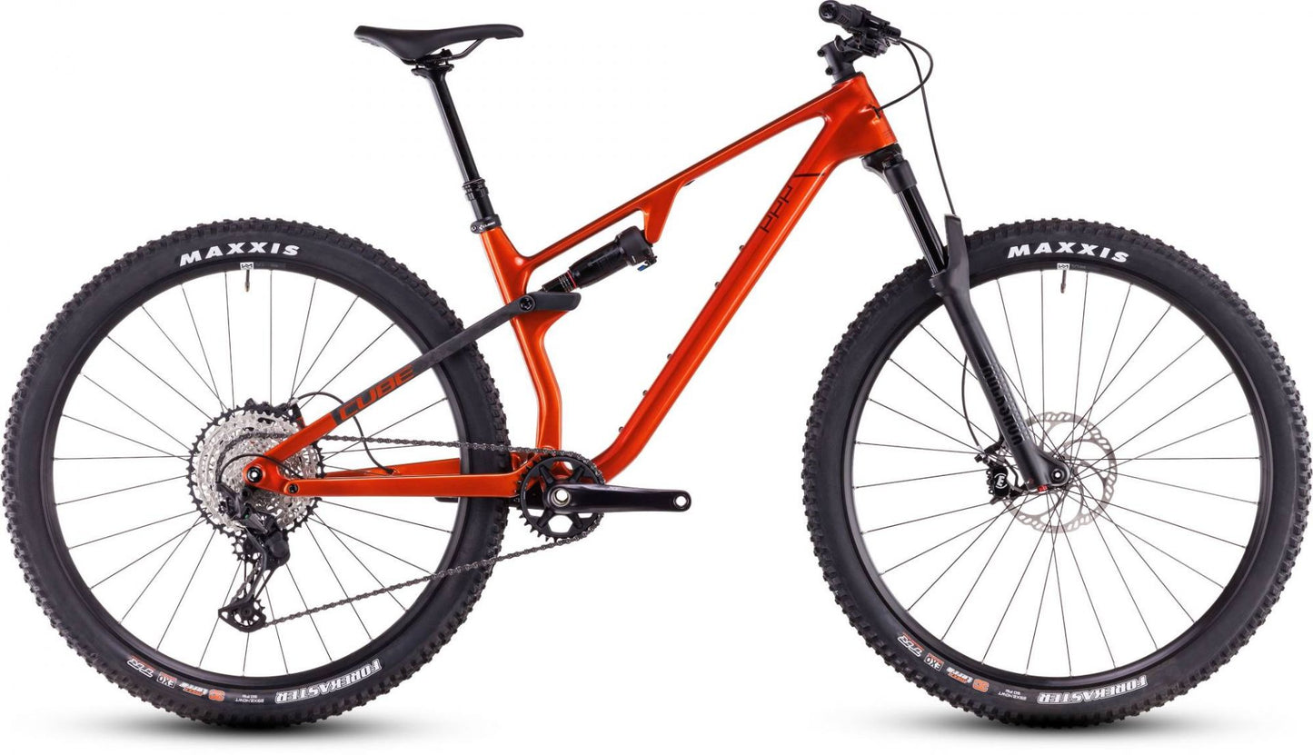 CUBE AMS ONE11 C:68X PRO 29 FULL SUSPENSION MTB BIKE 2025 ELECTRICORANGE' N 'CARBON