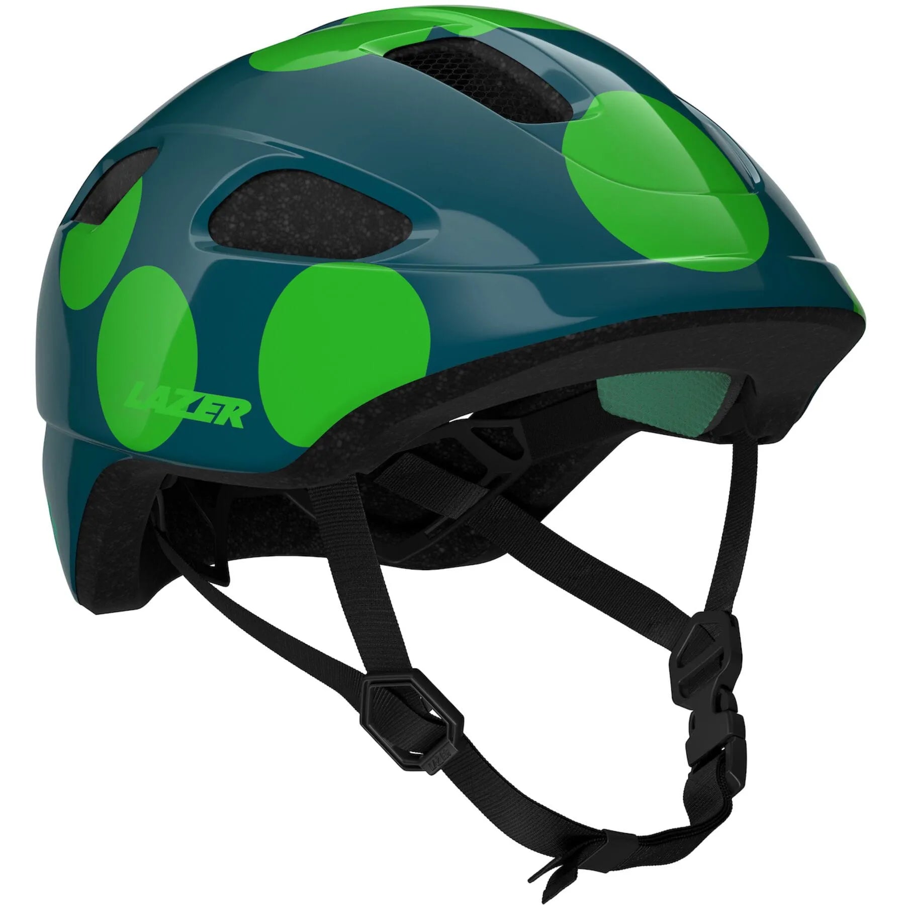 LAZER NUTZ KINETICORE UNI-YOUTH HELMET GREEN DOTS