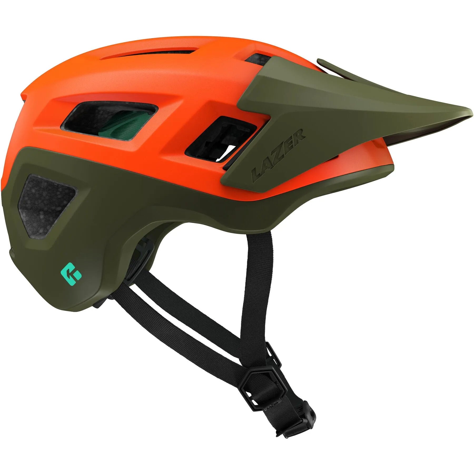 LAZER COYOTE KINETICORE MTB HELMET MATT ORANGE GREEN