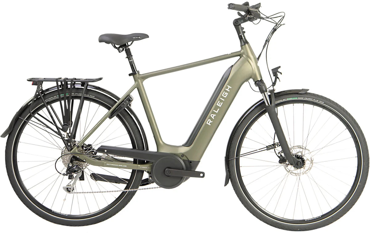 RALEIGH MOTUS GRAND TOUR CROSS BAR HYBRID eBIKE PINE GREEN