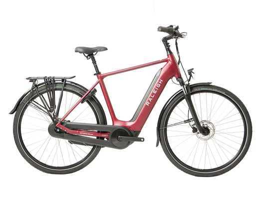 RALEIGH MOTUS TOUR CROSS BAR HYBRID eBIKE WITH HUB GEARS RED